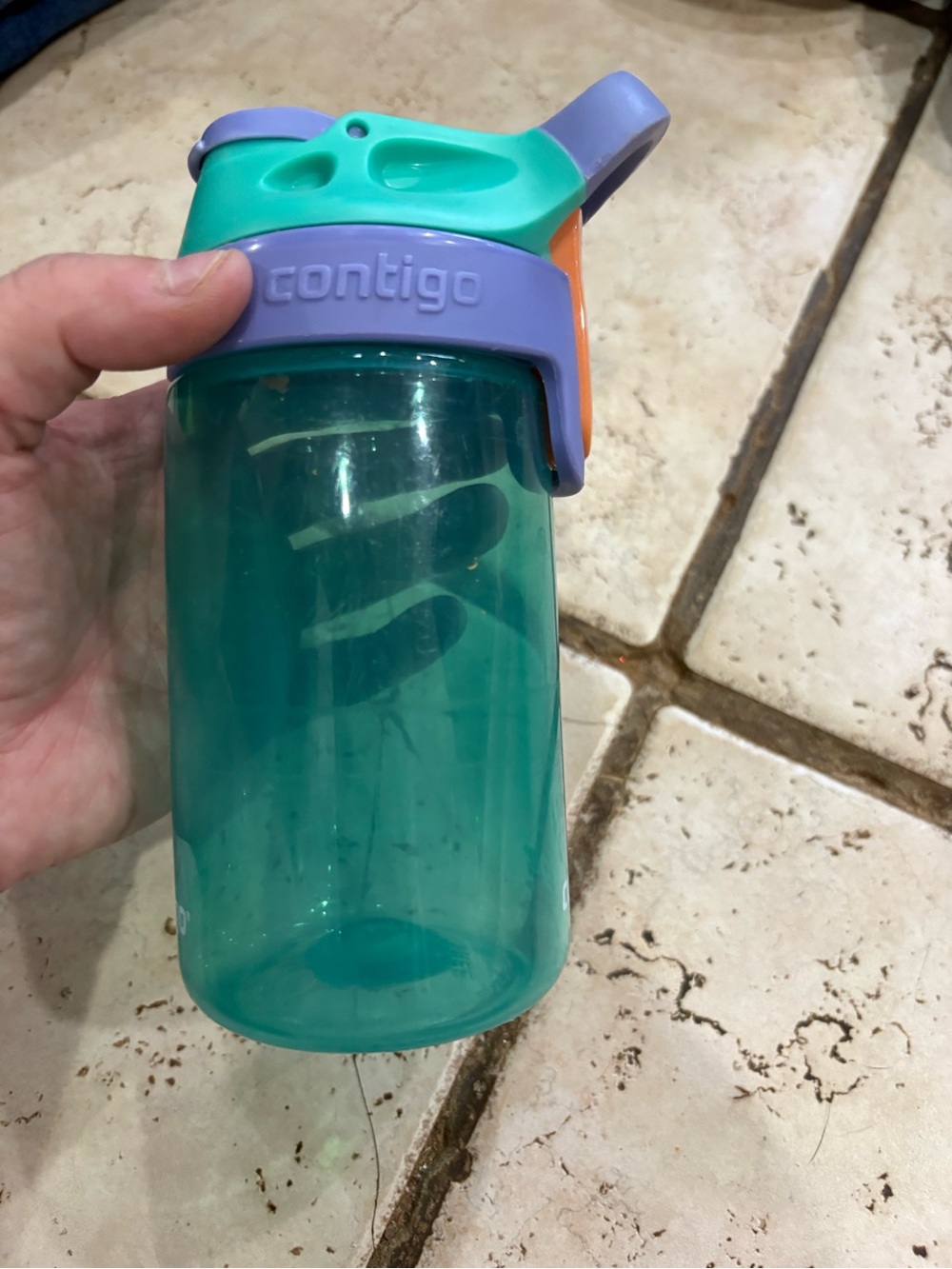 Contigo Kids Teal Bottle with Purple and Teal Lid - Picture 2 of 6